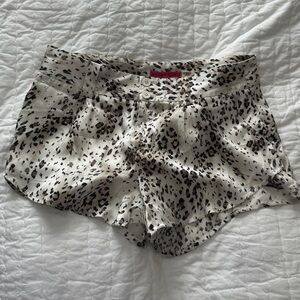 Leopard Print Satin Shorts